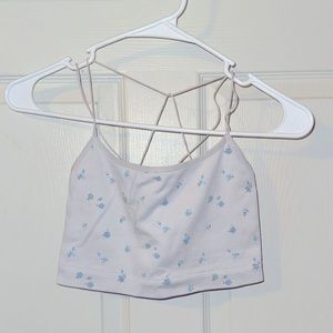 gilly hicks white flowered bralette size sm
